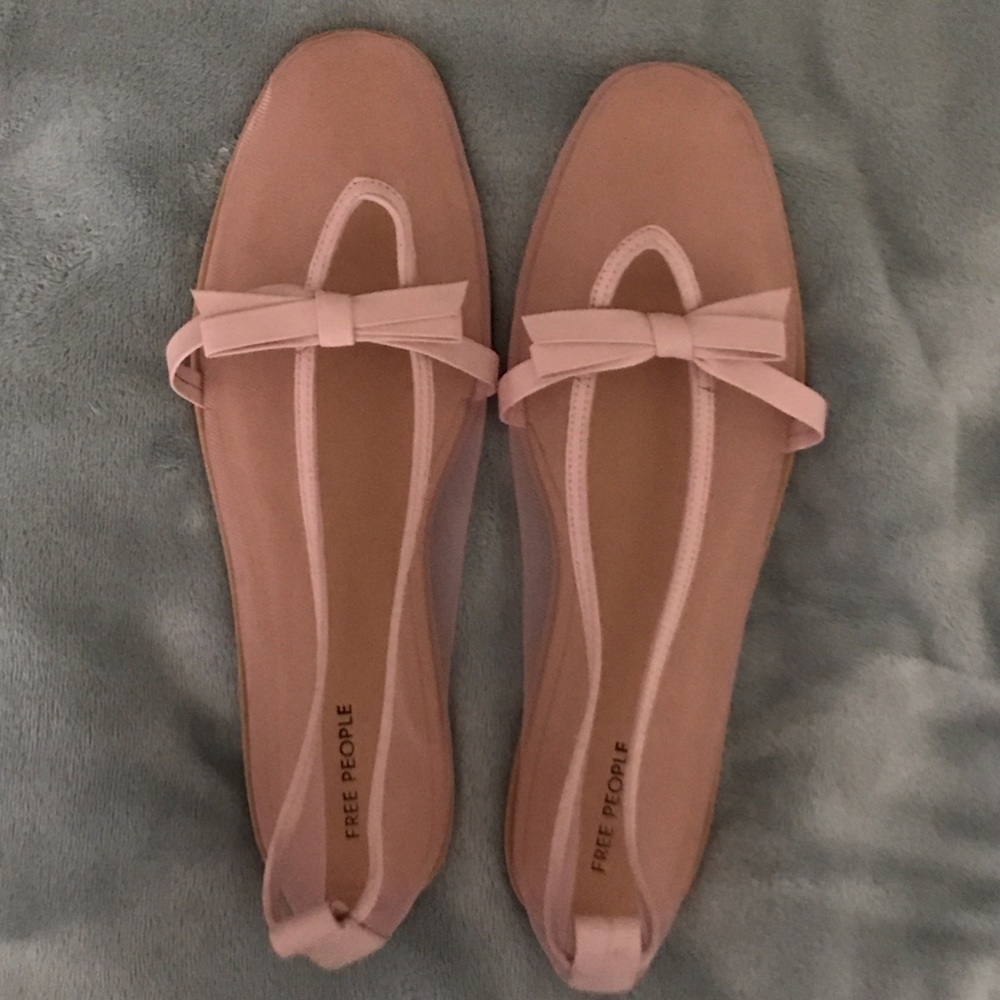 Free People Pink Bow Flats